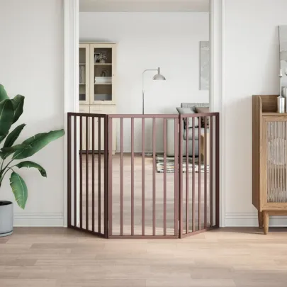 Poartă Pliabilă Câini Lemn Plop 150 cm - Gratis Livrare