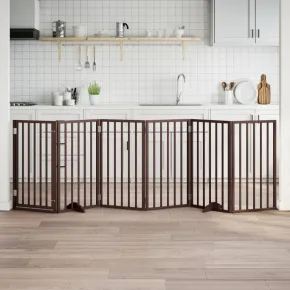 Poartă Câini Pliabilă Lemn Plop 300 cm - Livrare Gratuită