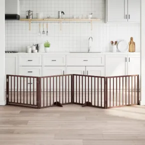 Poartă Câini Pliabilă Lemn - 4 Panouri 320 cm - Livrare Gratuită