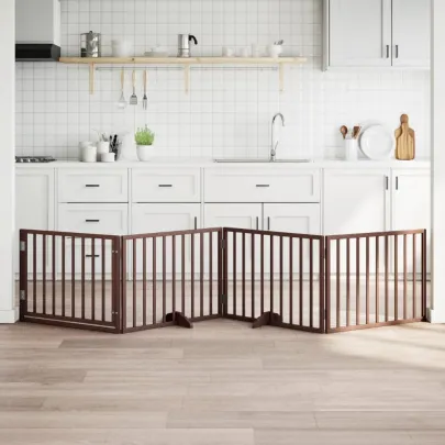 Poartă Câini Pliabilă Lemn - 4 Panouri 320 cm - Livrare Gratuită