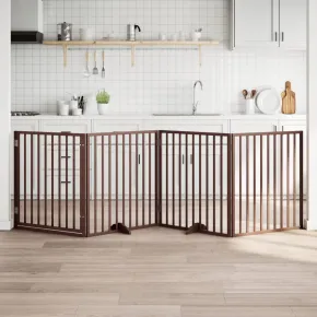 Poartă Câini Pliabilă Lemn Natural - 320 cm - Livrare Gratuită