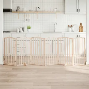 Poartă Pliabilă Câini - Lemn Plop - 300 cm - Livrare Gratuită