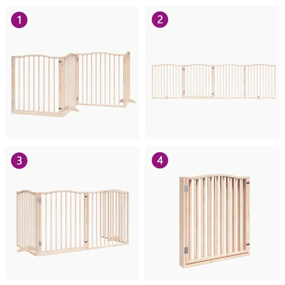 Poartă Câini Pliabilă Lemn - 320 cm - Livrare Gratuită