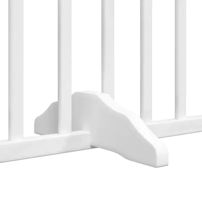 Poartă Câini Pliabilă cu Ușă - 4 Panouri - Alb - 320 cm