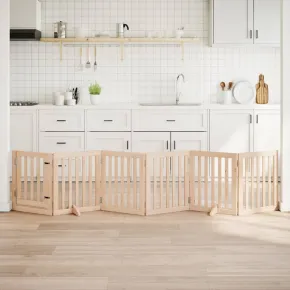 Poartă Câini Pliabilă Lemn - 300cm cu Ușă | Livrare Gratuită