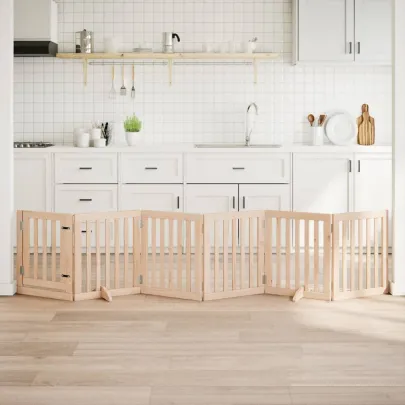 Poartă Câini Pliabilă Lemn - 300cm cu Ușă | Livrare Gratuită