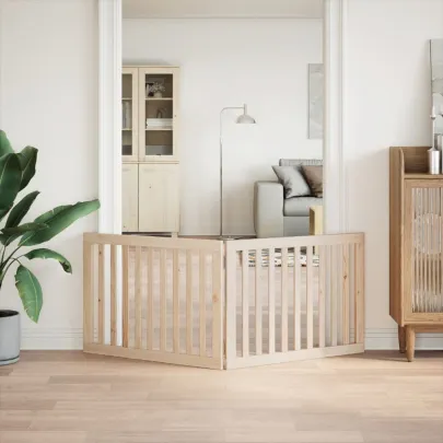 Poartă Pliabilă pentru Câini - Lemn de Plop - 160 cm - Gratis Livrare