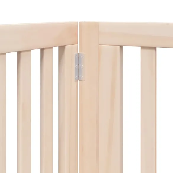 Poartă Pliabilă Câini cu Ușă - Lemn Plop - 320 cm