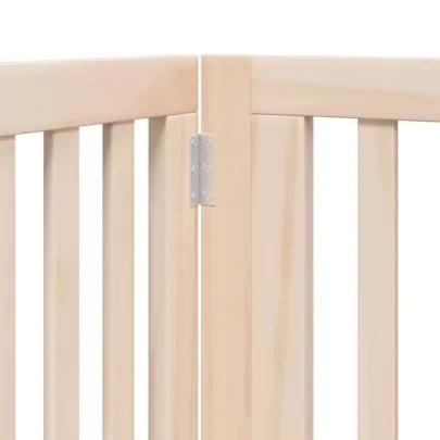 Poartă Pliabilă Câini cu Ușă - Lemn Plop - 320 cm