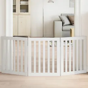 Poartă Pliabilă pentru Câini - 3 Panouri - 150 cm - Alb
