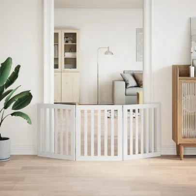 Poartă Pliabilă pentru Câini - 3 Panouri - 150 cm - Alb