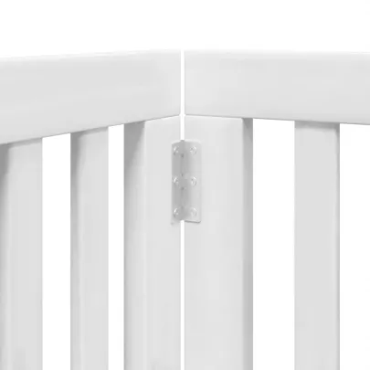 Poartă Câini Pliabilă din Lemn - Alb - 300 cm - Livrare Gratuită