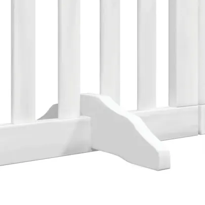 Poartă Câini Pliabilă din Lemn - Alb - 300 cm - Livrare Gratuită