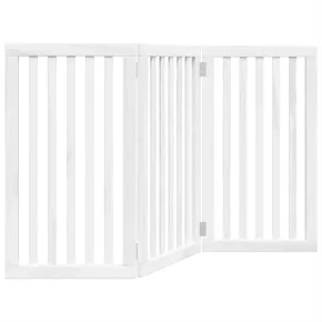 Poartă Pliabilă Câini - Lemn Plop - 150 cm - Alb 2