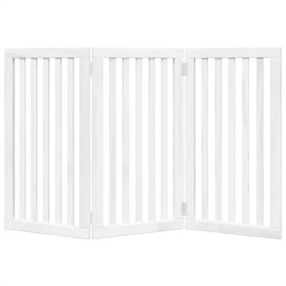 Poartă Pliabilă Câini - Lemn Plop - 150 cm - Alb