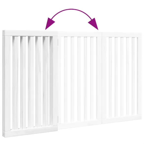 Poartă Pliabilă Câini - Lemn Plop - 150 cm - Alb