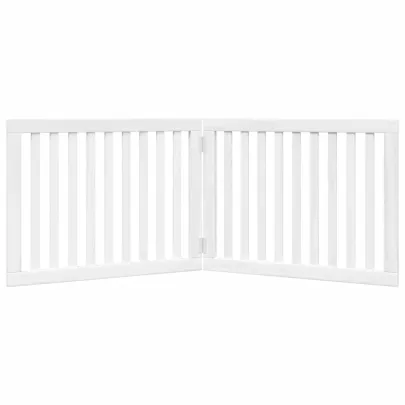 Poartă Pliabilă pentru Câini din Lemn - 160 cm - Alb