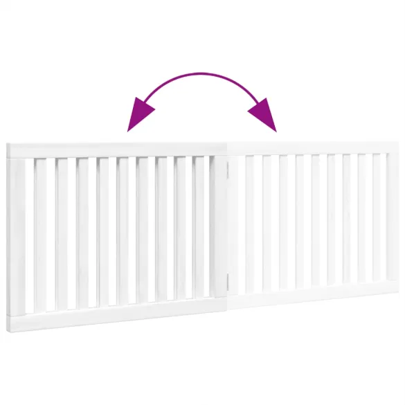 Poartă Pliabilă pentru Câini din Lemn - 160 cm - Alb