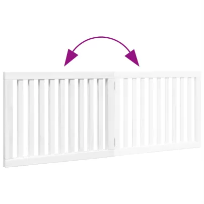 Poartă Pliabilă pentru Câini din Lemn - 160 cm - Alb