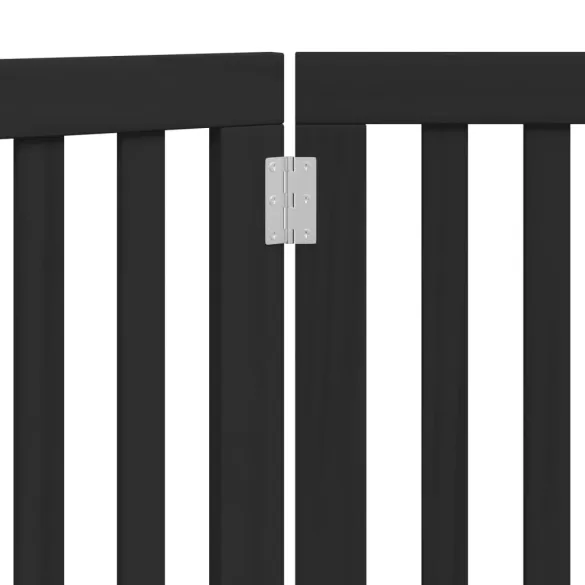 Poartă Pliabilă Câini 3 Panouri Negru 150 cm - Lemn Plop