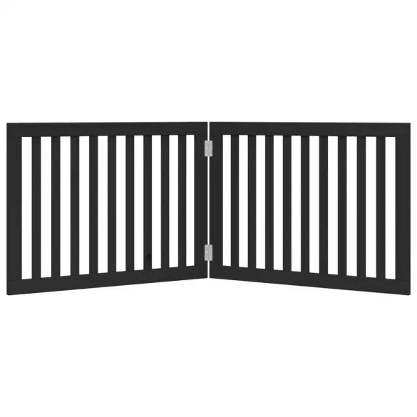 Poartă Pliabilă pentru Câini - 160 cm, Negru, Lemn de Plop