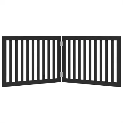 Poartă Pliabilă pentru Câini - 160 cm, Negru, Lemn de Plop