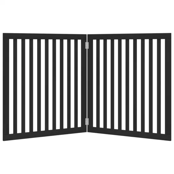 Poartă Pliabilă pentru Câini 160 cm - Negru, Lemn de Plop
