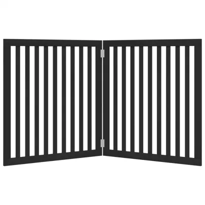 Poartă Pliabilă pentru Câini 160 cm - Negru, Lemn de Plop