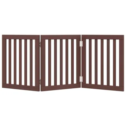 Poartă Pliabilă Câini 150 cm - Lemn Plop Maro | Livrare Gratuită
