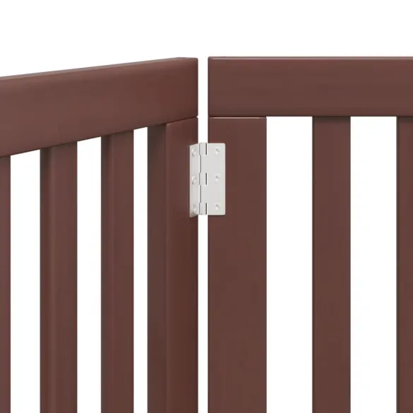 Poartă Pliabilă Câini 150 cm - Lemn Plop Maro | Livrare Gratuită