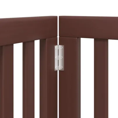 Poartă Câini Pliabilă Lemn Plop cu Ușă - 300 cm