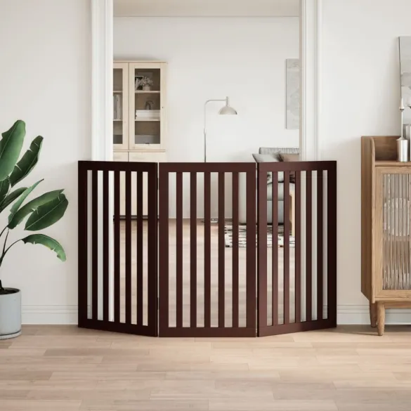 Poartă Pliabilă pentru Câini 150 cm - Lemn Natural