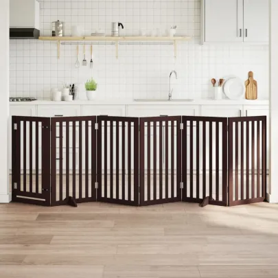 Poartă Câini Pliabilă Lemn Plop 300 cm - Livrare Gratuită