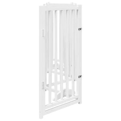 Poartă Câini Pliabilă cu Ușă - 300 cm - Lemn Masiv