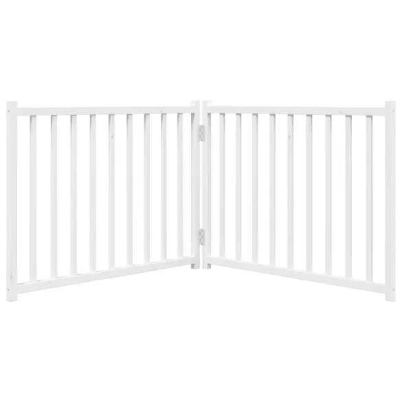 Poartă Pliabilă Câini 160 cm Lemn Brad Alb | Livrare Gratuită