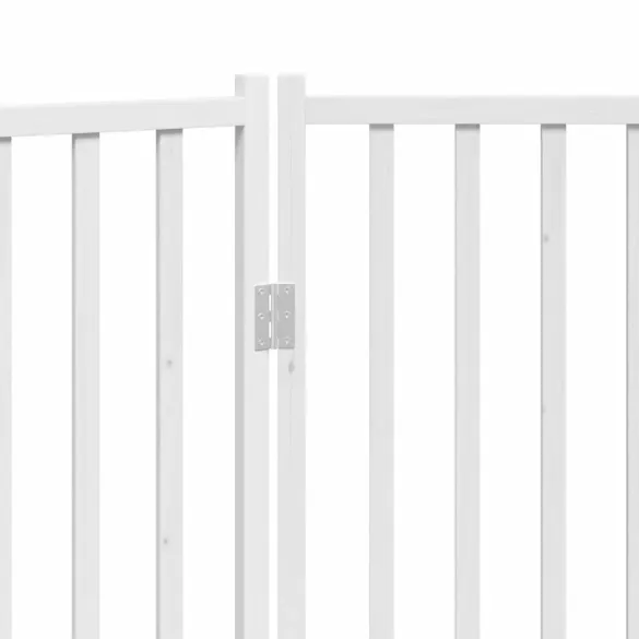 Poartă Pliabilă pentru Câini - Alb, 160 cm, Lemn Brad
