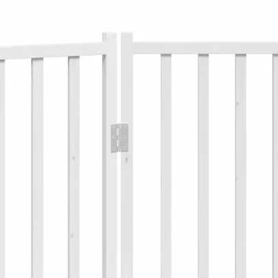 Poartă Pliabilă pentru Câini - Alb, 160 cm, Lemn Brad
