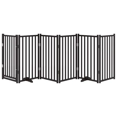 Poartă Câini Pliabilă Lemn Brad Negru 300 cm - Comandă Acum