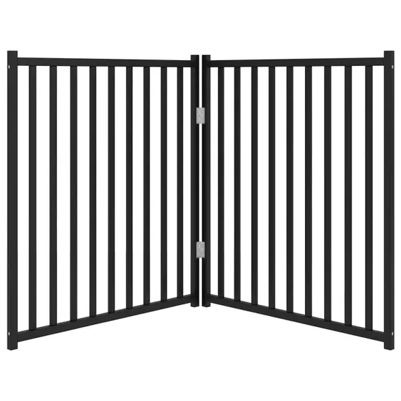 Poartă Pliabilă pentru Câini 160 cm - Lemn Brad Negru