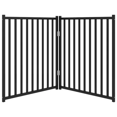 Poartă Pliabilă pentru Câini 160 cm - Lemn Brad Negru