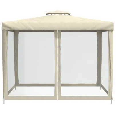 Foișor Textil cu Acoperiș Dublu - Protecție Soare/Ploaie