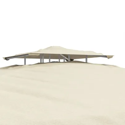 Foișor Textil cu Acoperiș Dublu - Protecție Soare/Ploaie