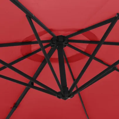 Umbrelă de perete roșu aprins 290 cm - Protecție UV