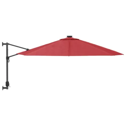 Umbrelă de soare montată pe perete cu LED-uri 290cm