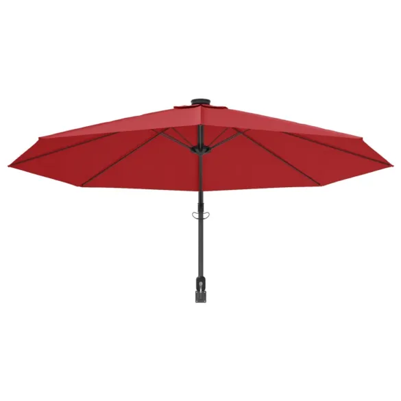 Umbrelă de soare montată pe perete cu LED-uri 290cm