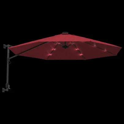 Umbrelă de soare montată pe perete cu LED-uri 290cm