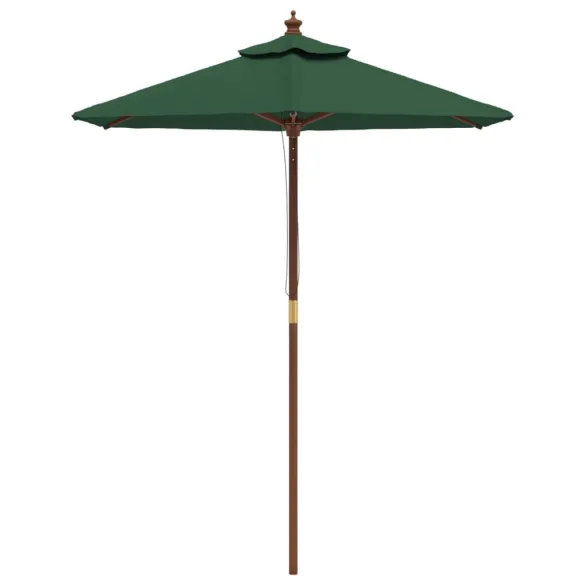 Umbrelă grădină lemn masiv - Verde | Livrare gratuită