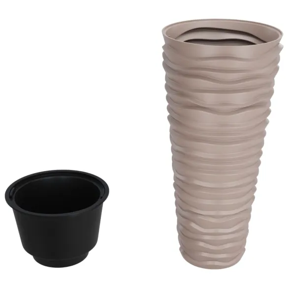 Jardinieră cu Interior Detașabil - Mocha - 18/45 L - PP Canelat