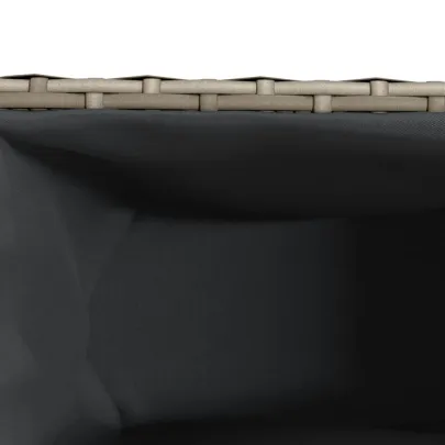 Jardinieră Grădină cu Rotele și 3 Ghivece - Poliratan Gri