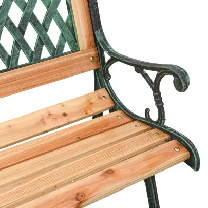 Bancă Grădină Lemn Brad și Oțel - 116 cm | Livrare Gratuită